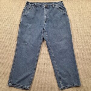 Carhartt B13-DPS Washed Denim Work Dungaree Carpenter Jeans Blue Mens 38x28